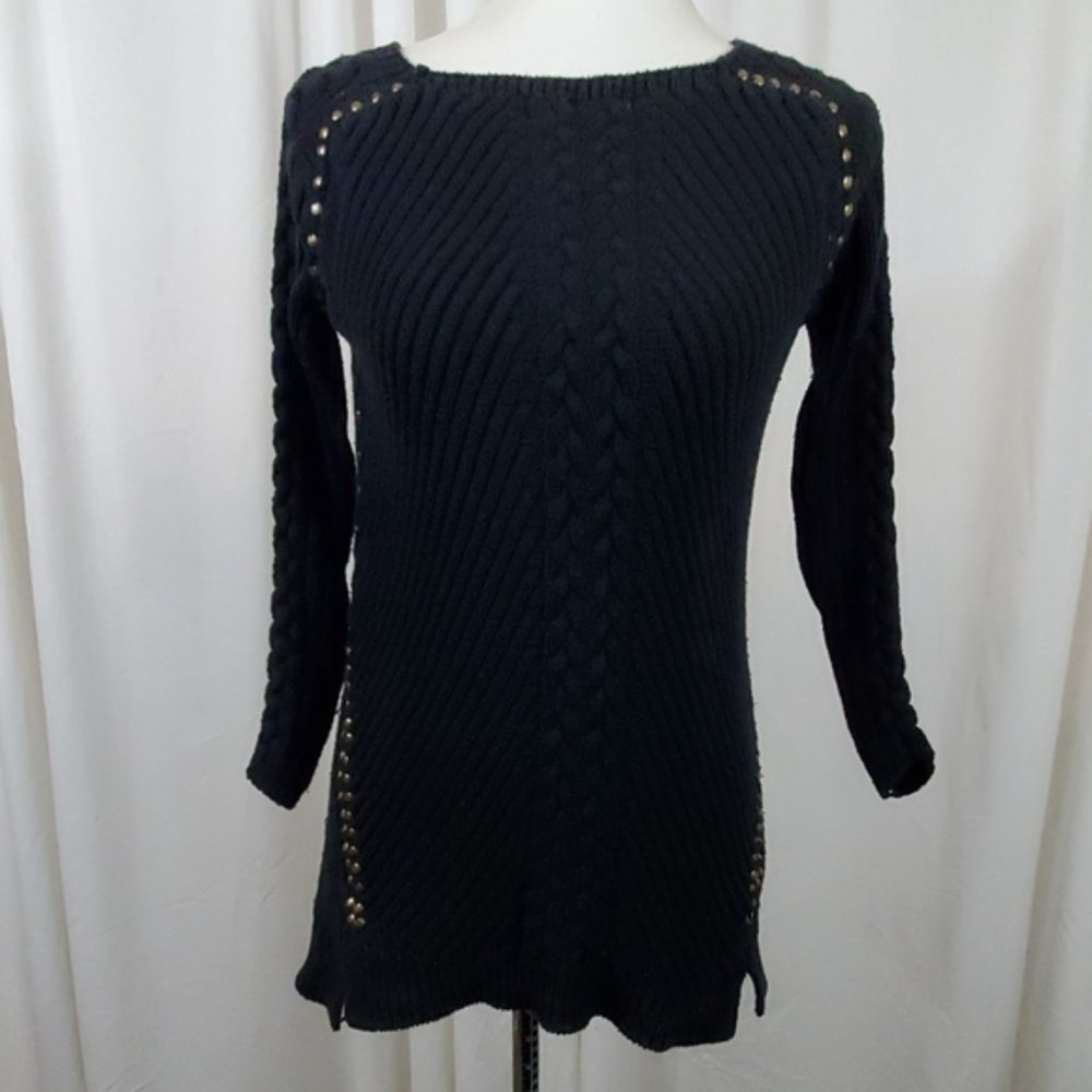 ZARAKNIT Black Sweater w Studs